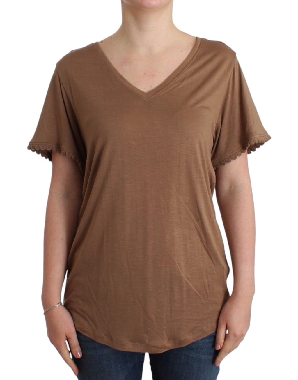 Brown short-sleeved top