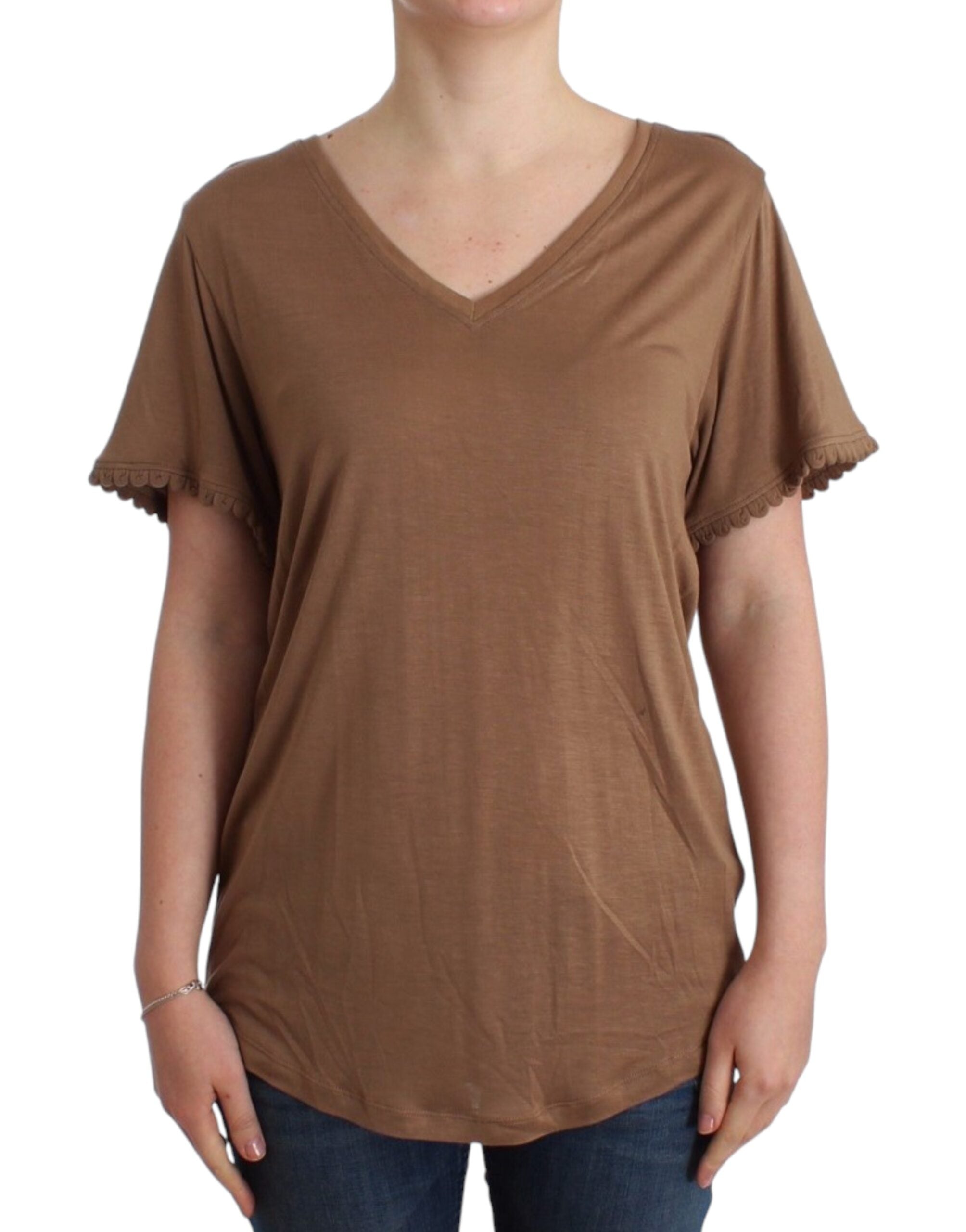 Brown short-sleeved top