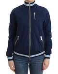 Blaue Strickjacke aus Baumwolle mit Reißverschluss