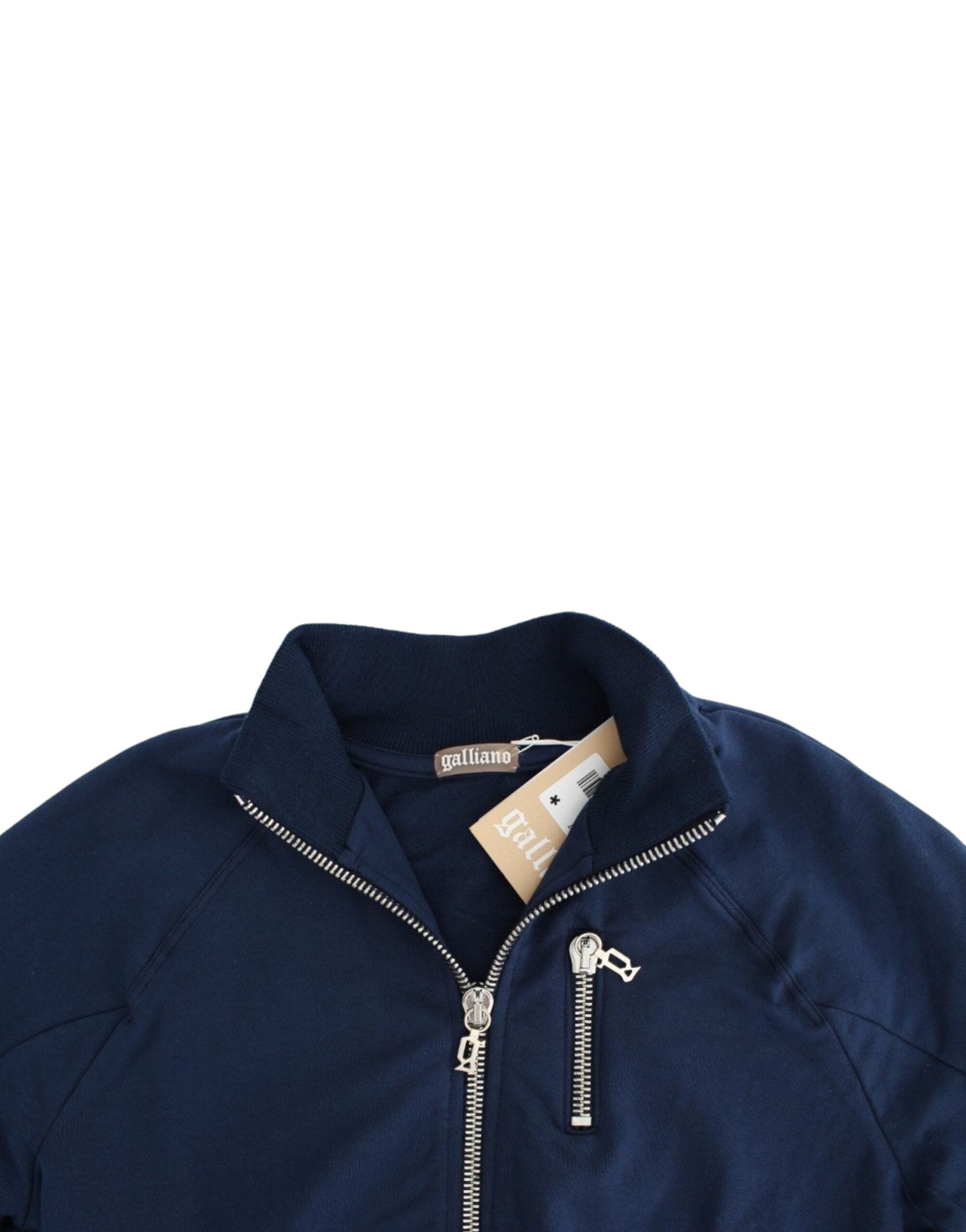 Blaue Strickjacke aus Baumwolle mit Reißverschluss