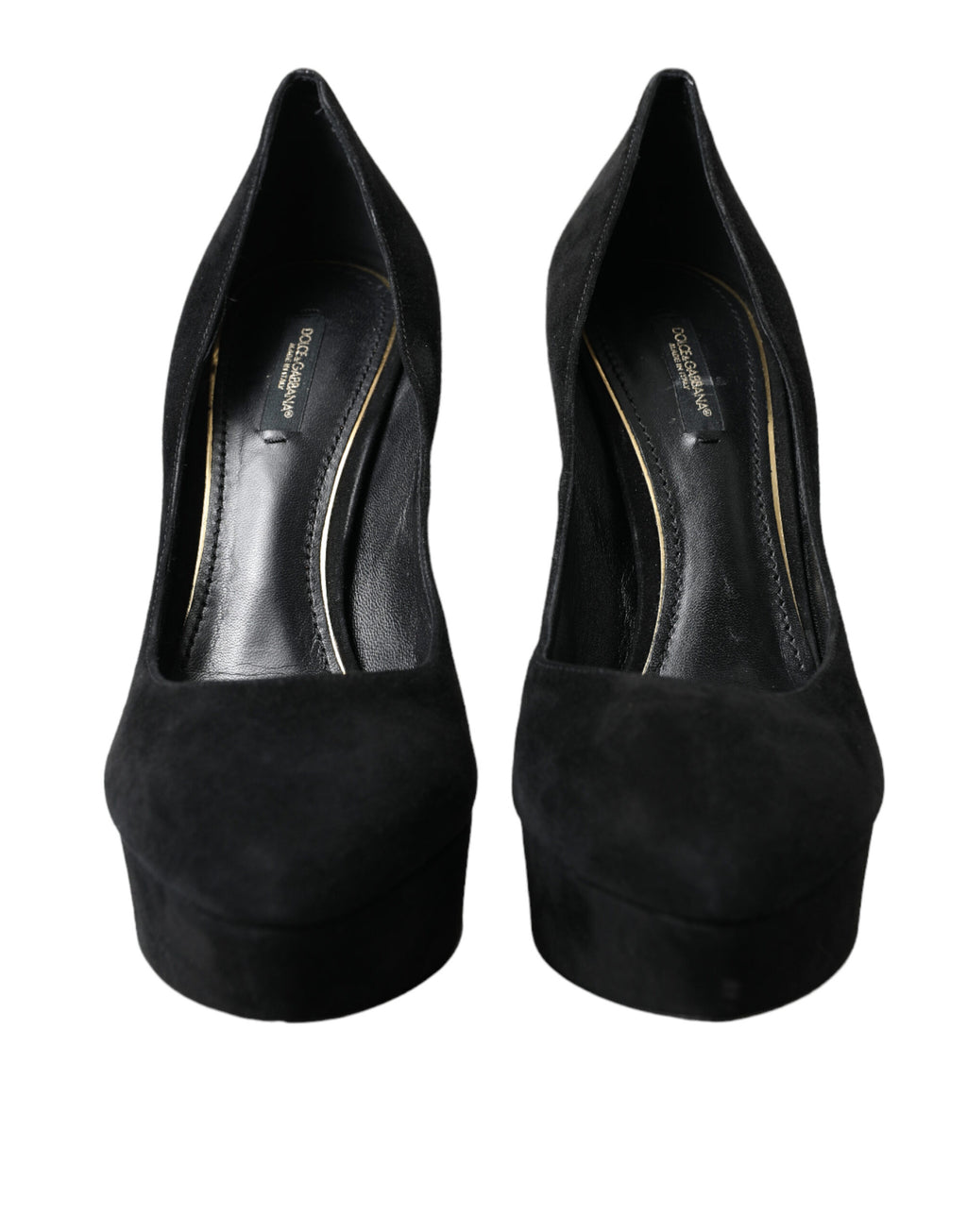 Schwarze Wildleder Plateau High Heels Pumps
