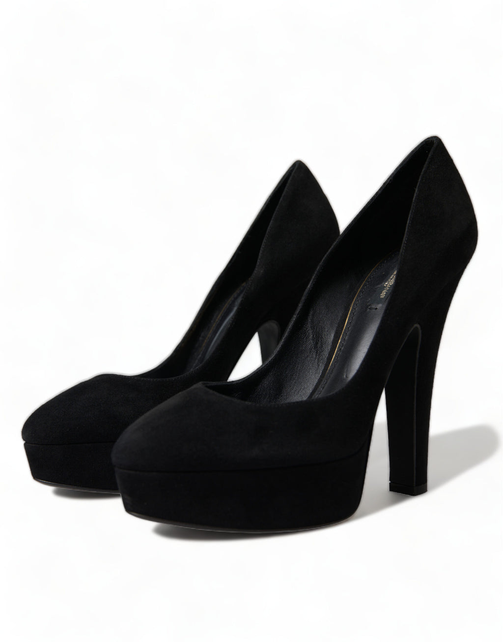 Schwarze Wildleder Plateau High Heels Pumps