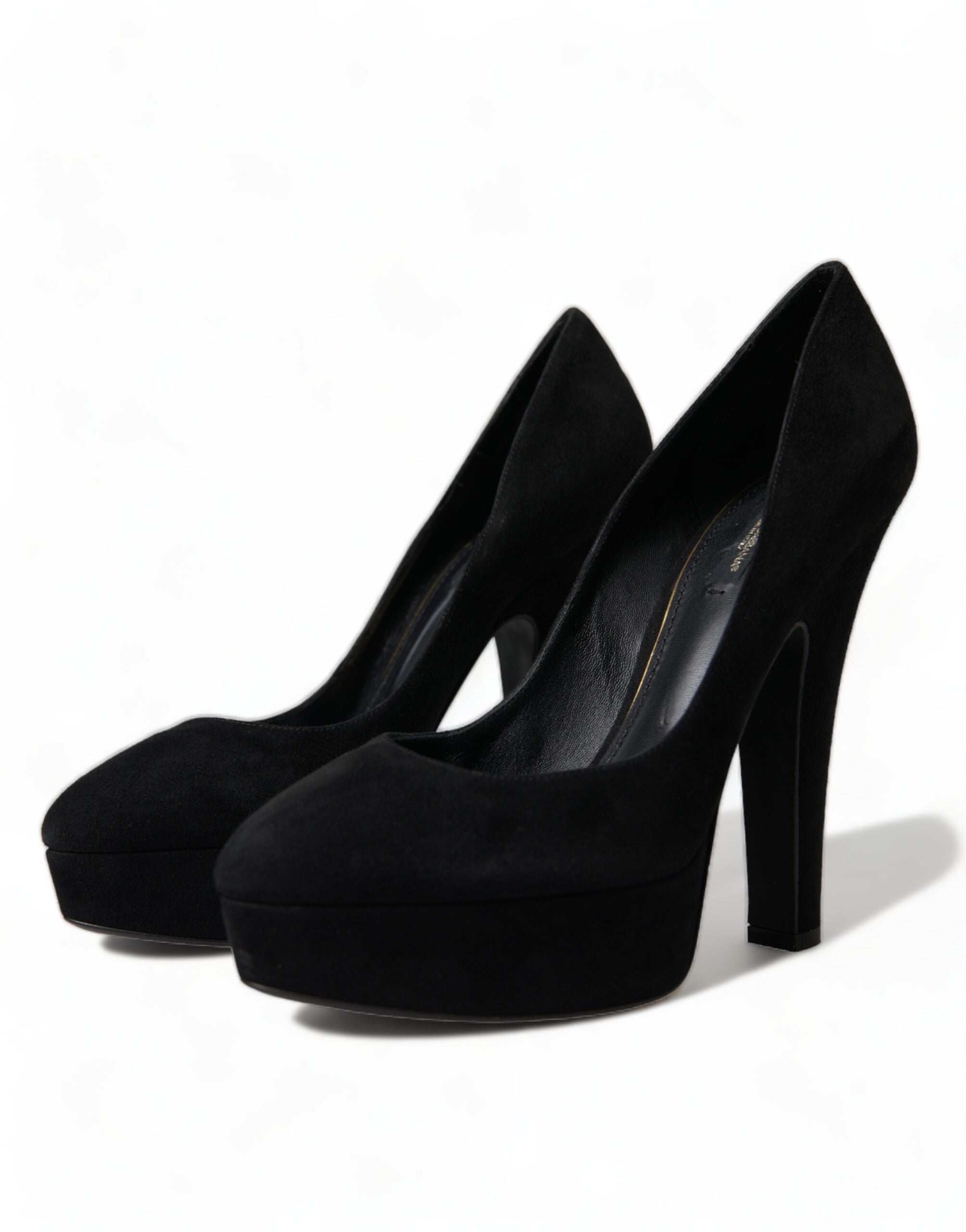 Schwarze Wildleder Plateau High Heels Pumps