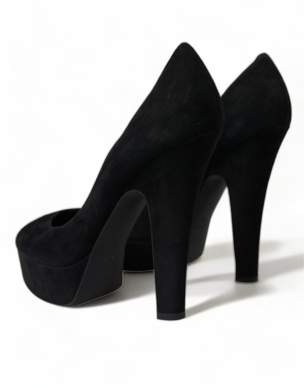 Schwarze Wildleder Plateau High Heels Pumps