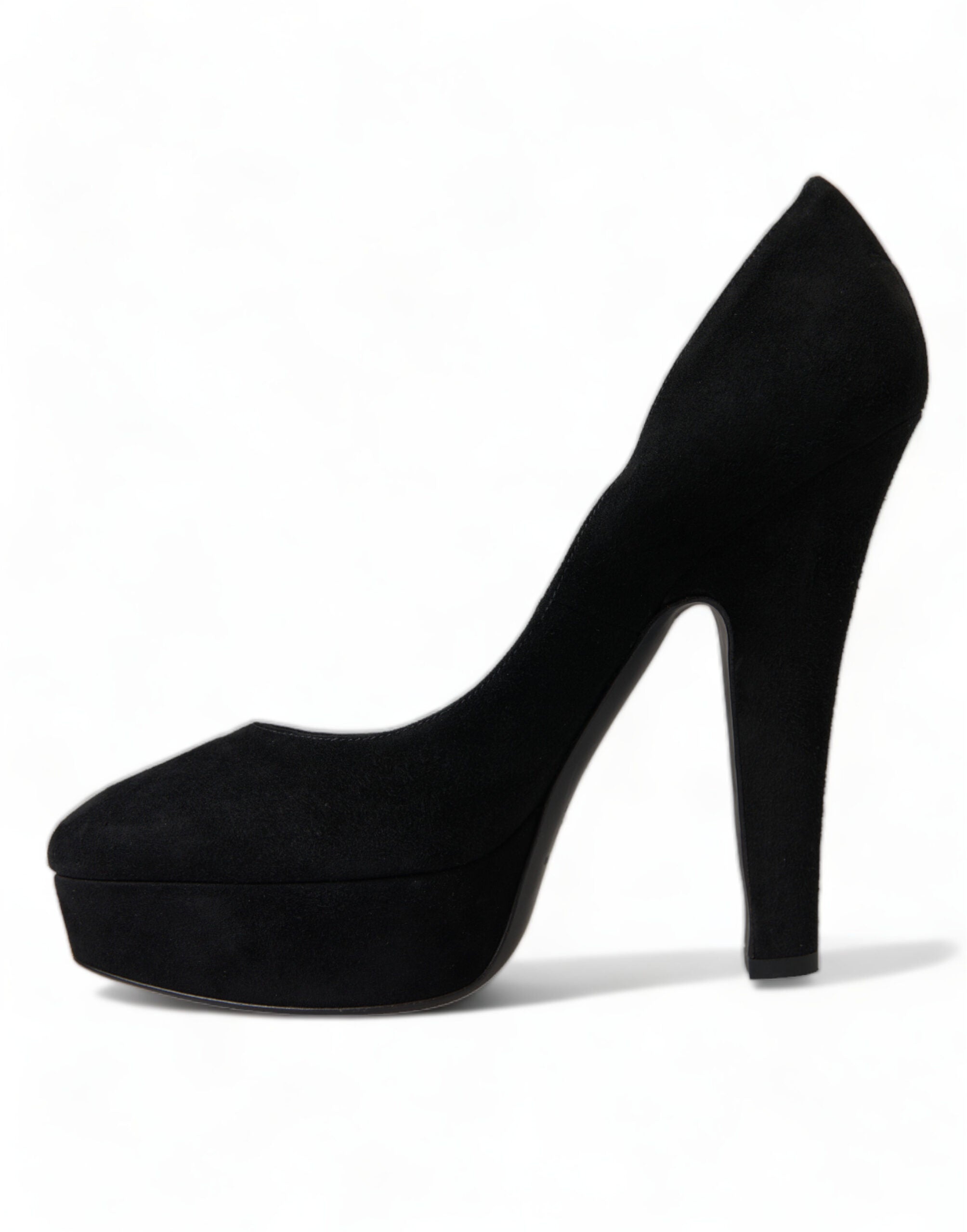 Schwarze Wildleder Plateau High Heels Pumps