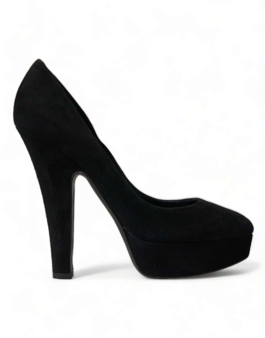Schwarze Wildleder Plateau High Heels Pumps
