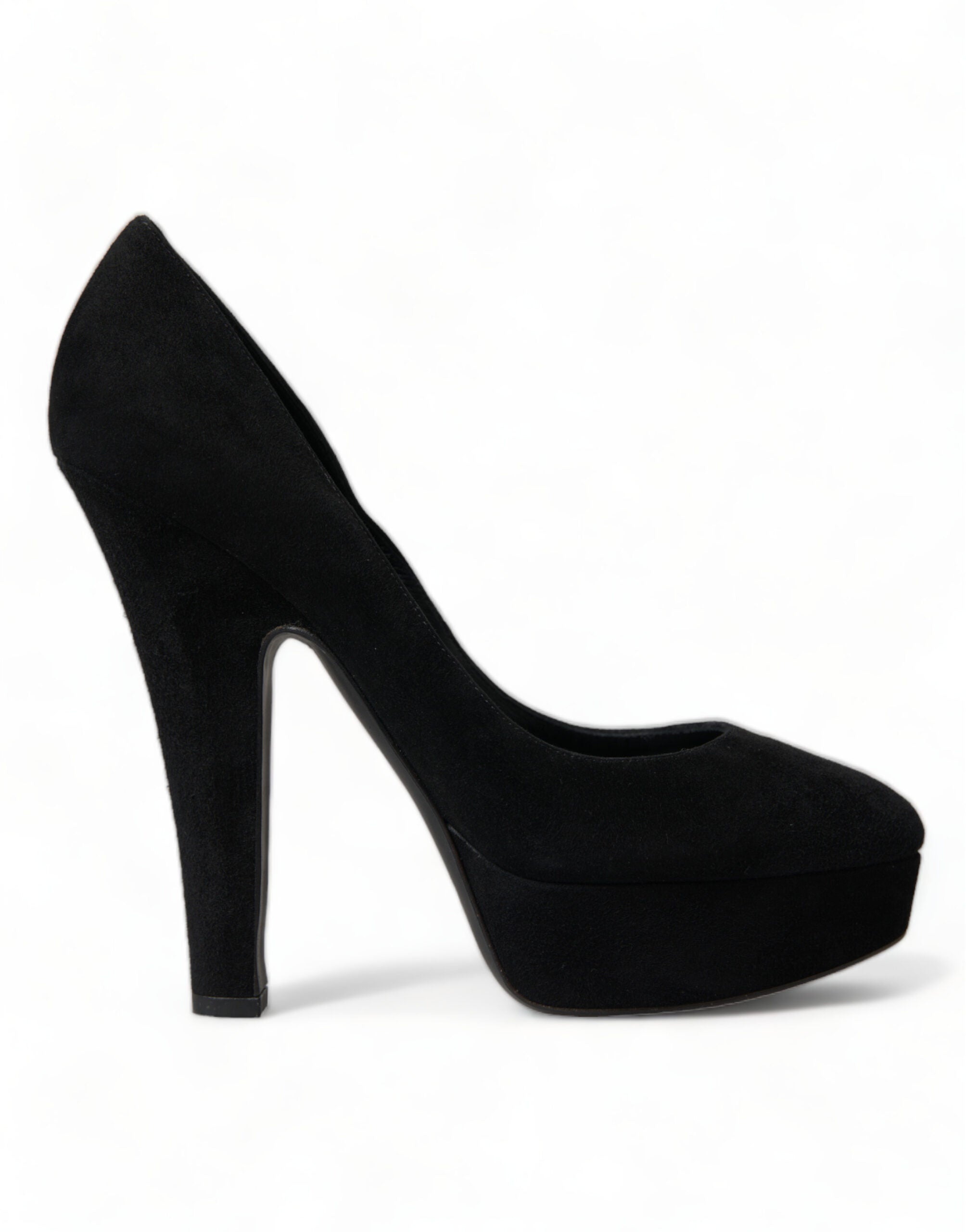 Schwarze Wildleder Plateau High Heels Pumps