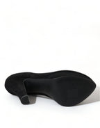 Schwarze Wildleder Plateau High Heels Pumps