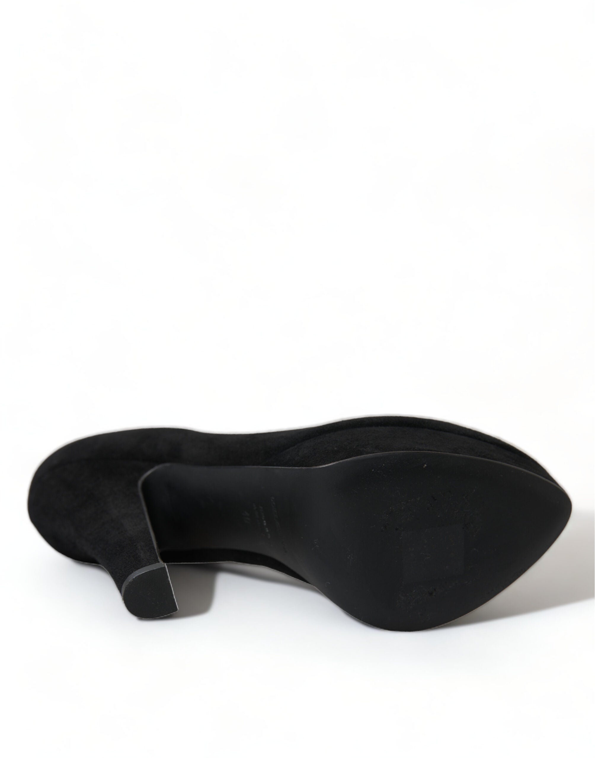 Schwarze Wildleder Plateau High Heels Pumps