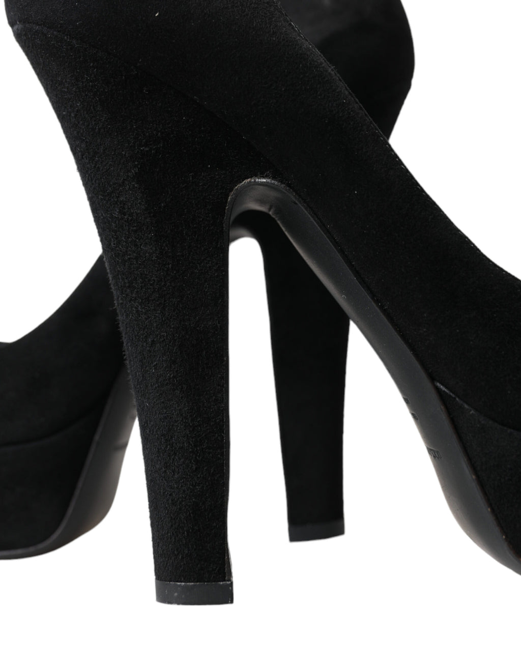 Schwarze Wildleder Plateau High Heels Pumps