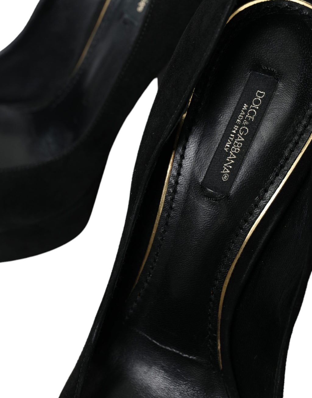 Schwarze Wildleder Plateau High Heels Pumps