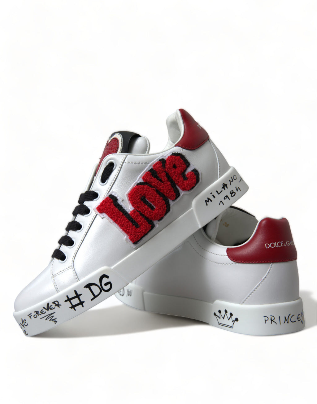 White Love Patch Portofino Classic Sneakers Schuhe