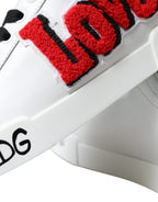 White Love Patch Portofino Classic Sneakers Schuhe