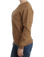 Brauner Rundhals-Sweater aus Baumwolle