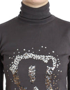 Brown turtleneck cotton sweater