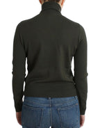 Green wool turtleneck sweater