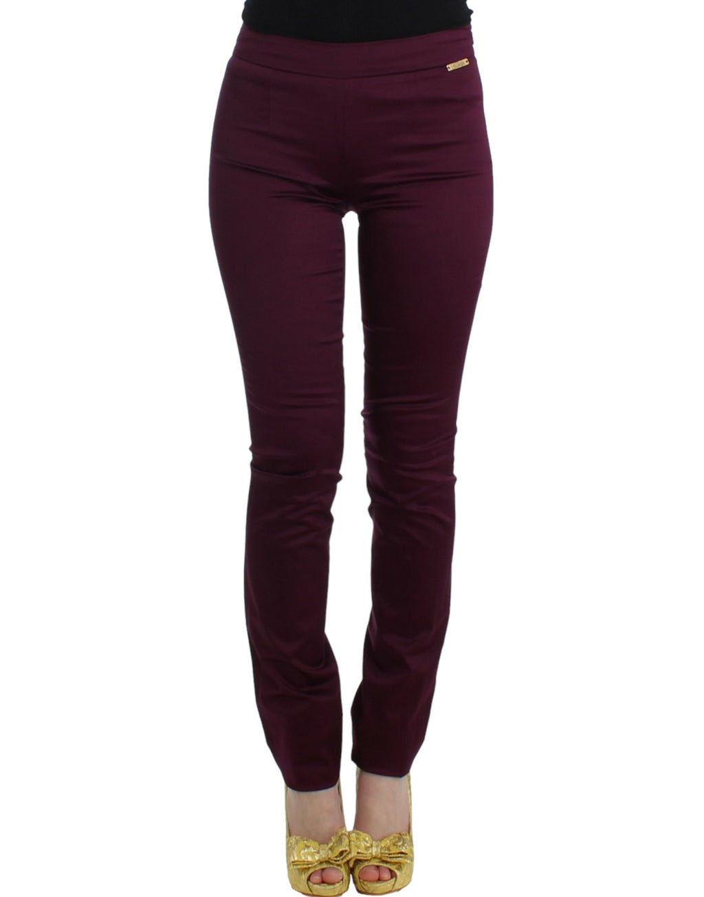 Pantaloni slim fit viola