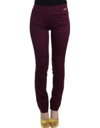 Pantaloni slim fit viola