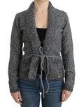 Graue Strickjacke aus Wolle