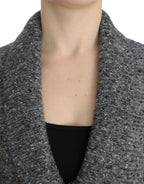 Graue Strickjacke aus Wolle