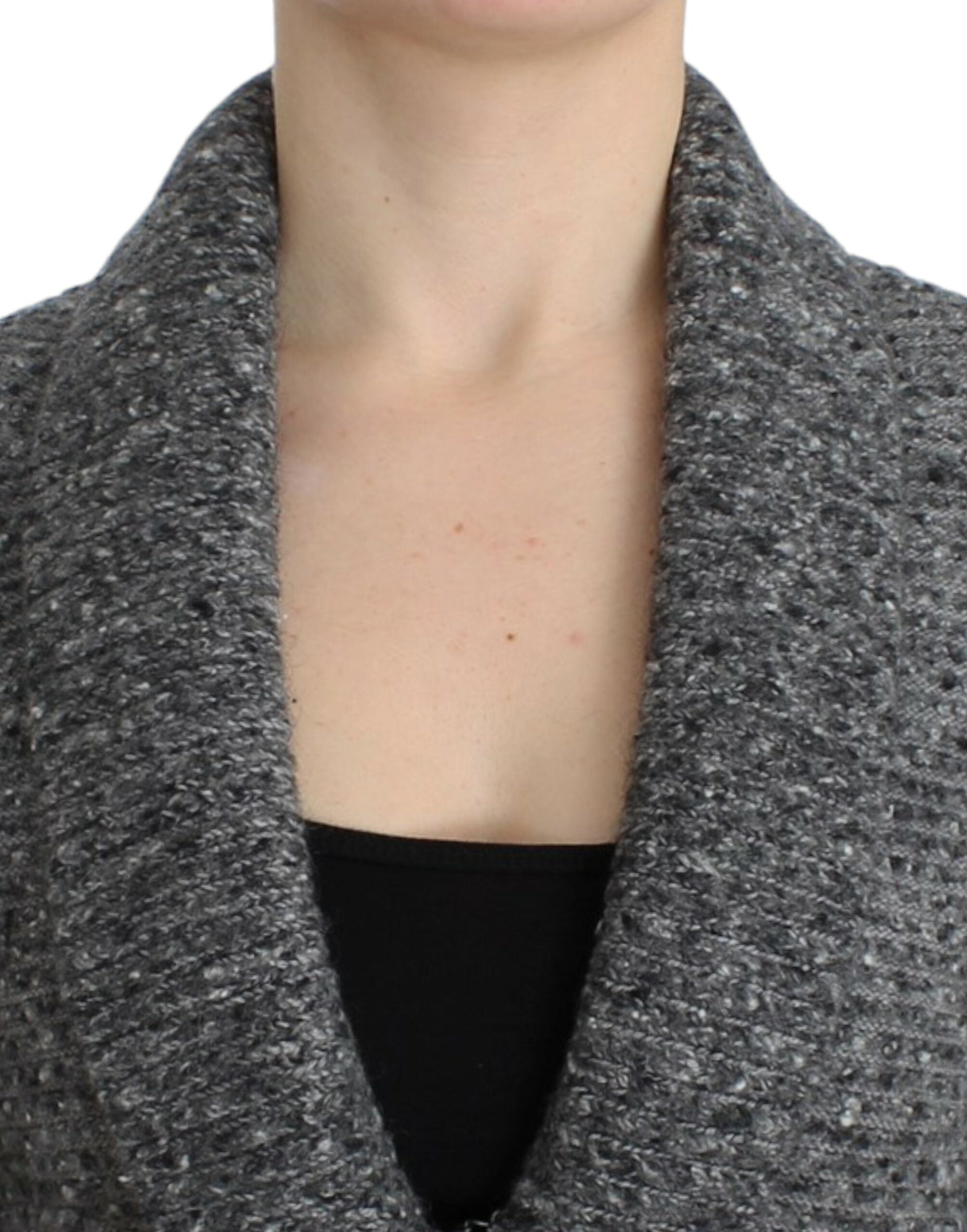 Graue Strickjacke aus Wolle