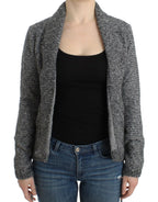 Graue Strickjacke aus Wolle
