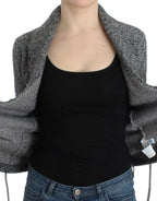 Graue Strickjacke aus Wolle