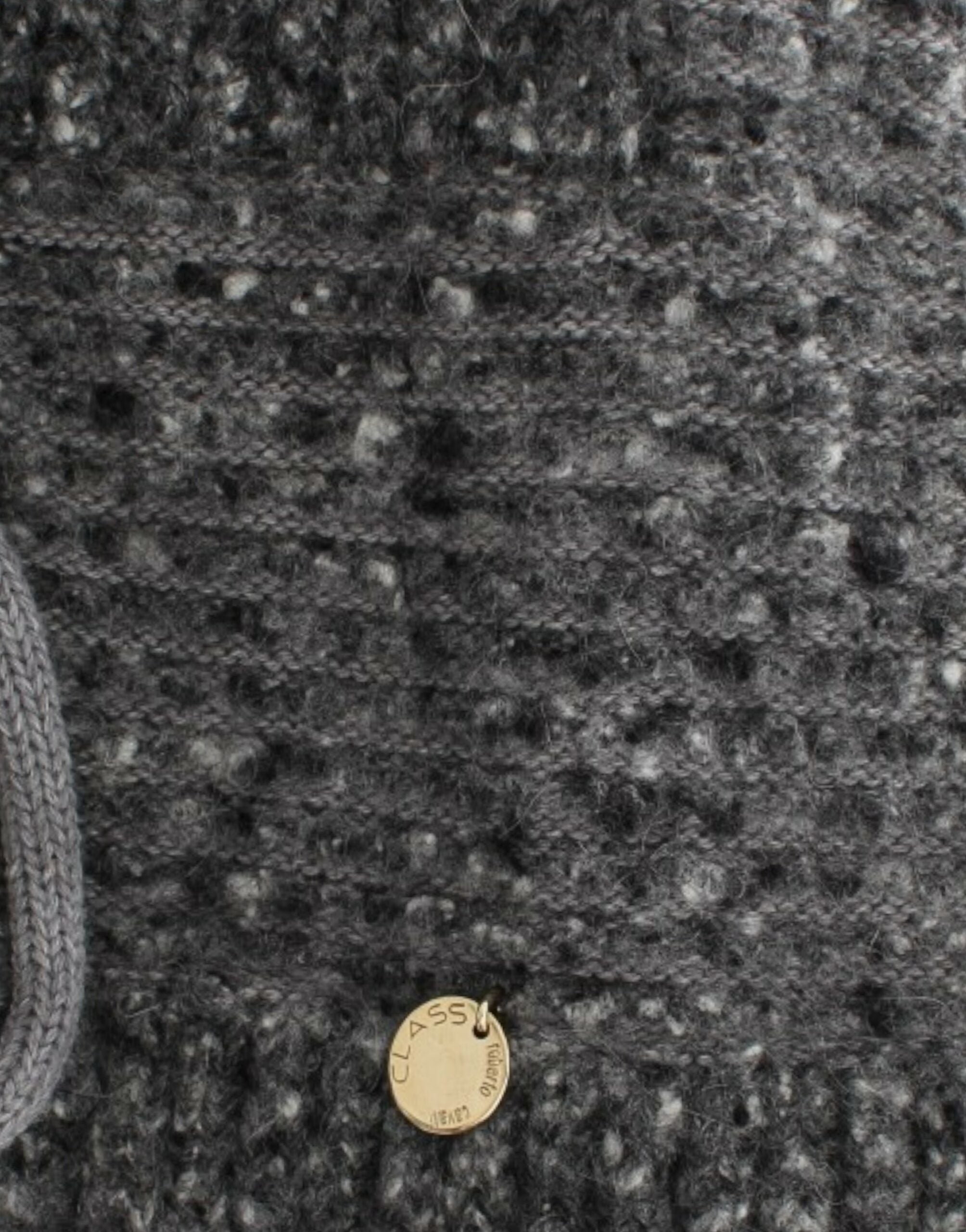 Graue Strickjacke aus Wolle