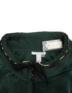 Green velvet cotton sweater
