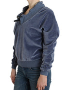 Blue velvet cotton sweater