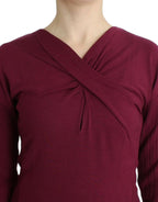 Purple knitted wool sweater