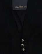 Black cropped wool cardigan