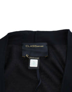 Black cropped wool cardigan
