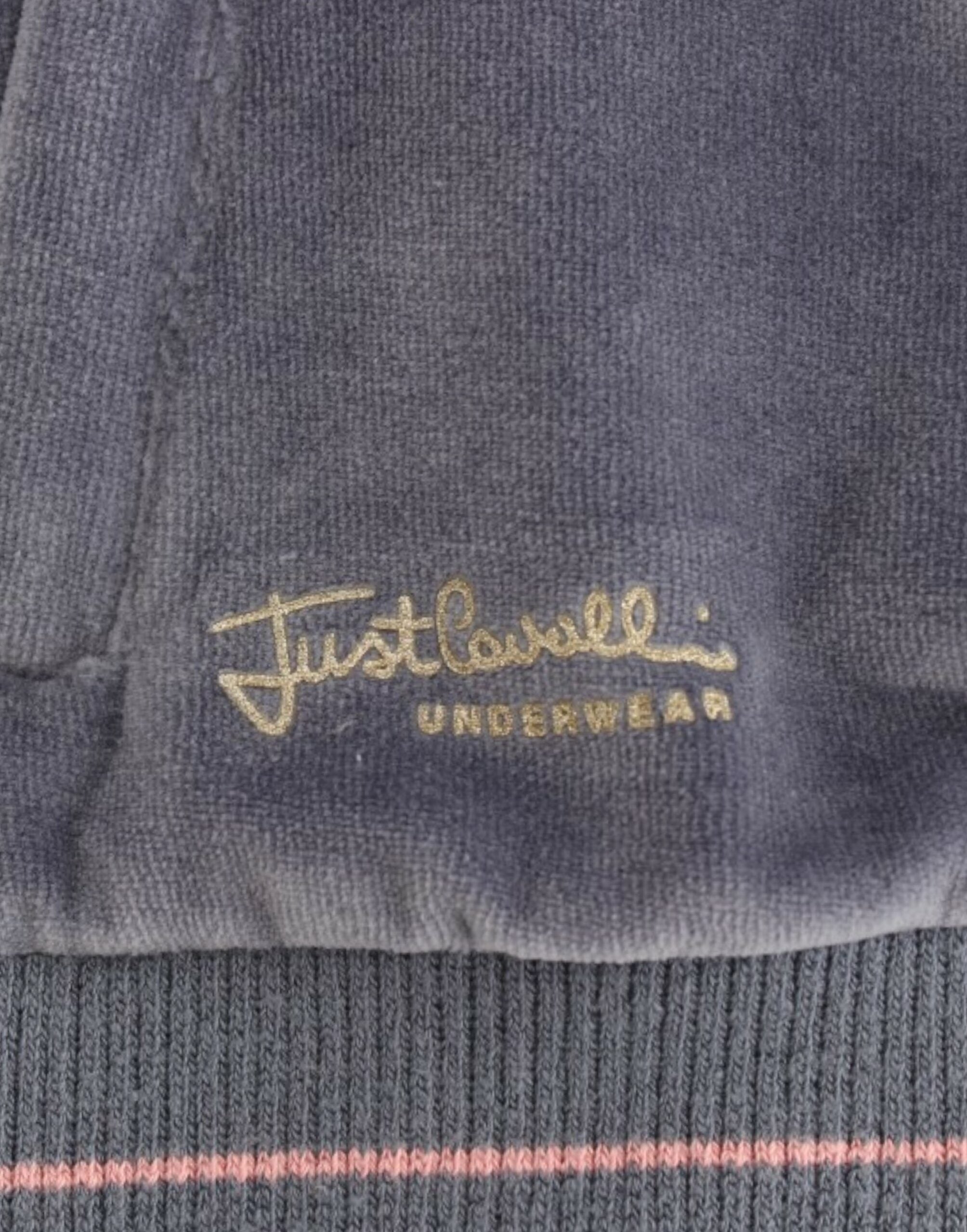 Blauer Samt-Reißverschluss-Pullover
