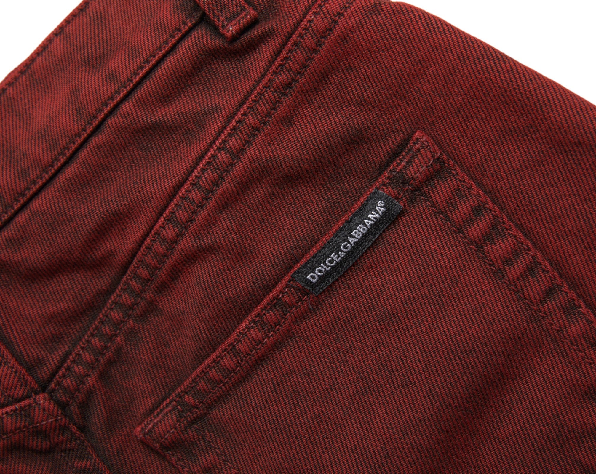 Rote Stretch High Waist Denim Hot Pants Shorts