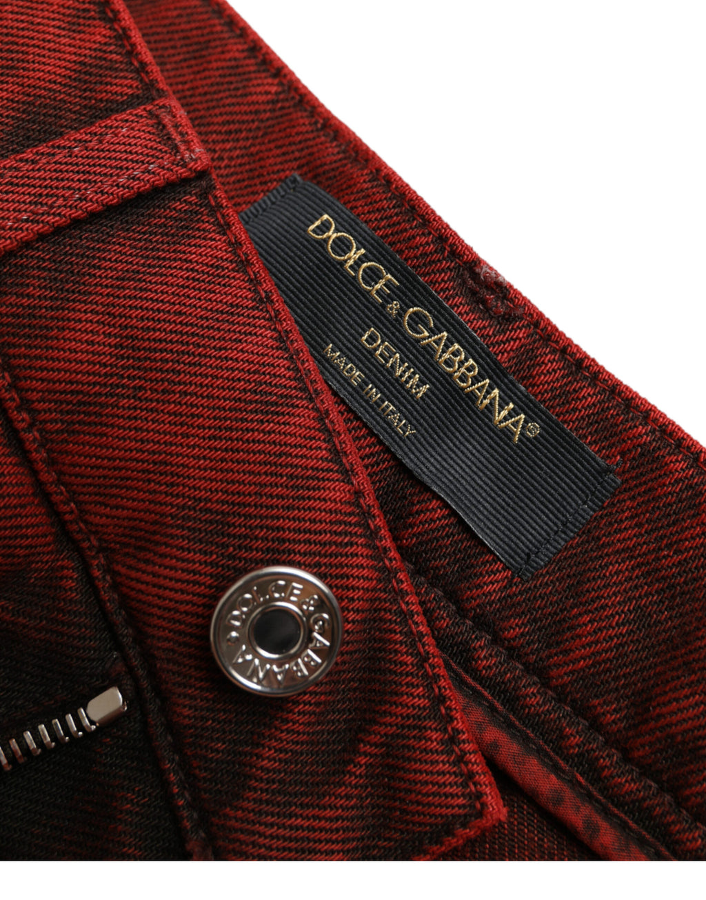 Rote Stretch High Waist Denim Hot Pants Shorts