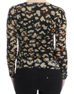 Mehrfarbiger V-Ausschnitt Pullover aus Wolle