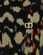 Mehrfarbiger V-Ausschnitt Pullover aus Wolle