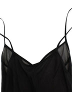 Black long sleeve silk dress