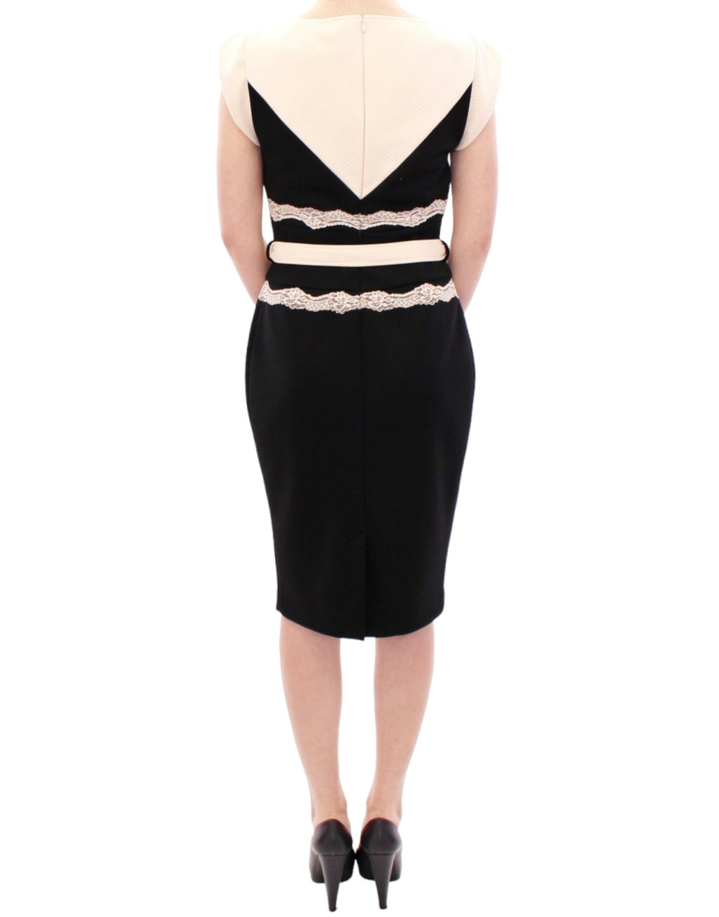 Enges Spitzenkleid in Schwarz
