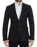 Schwarzer Blazer in schmaler Passform aus Seide