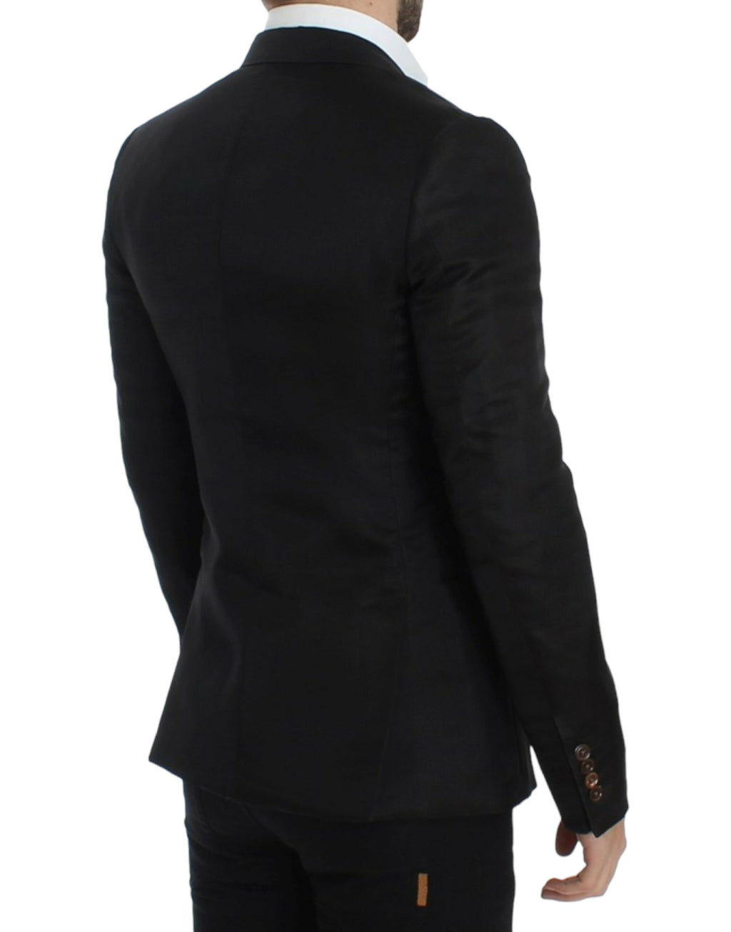 Schwarzer Blazer in schmaler Passform aus Seide