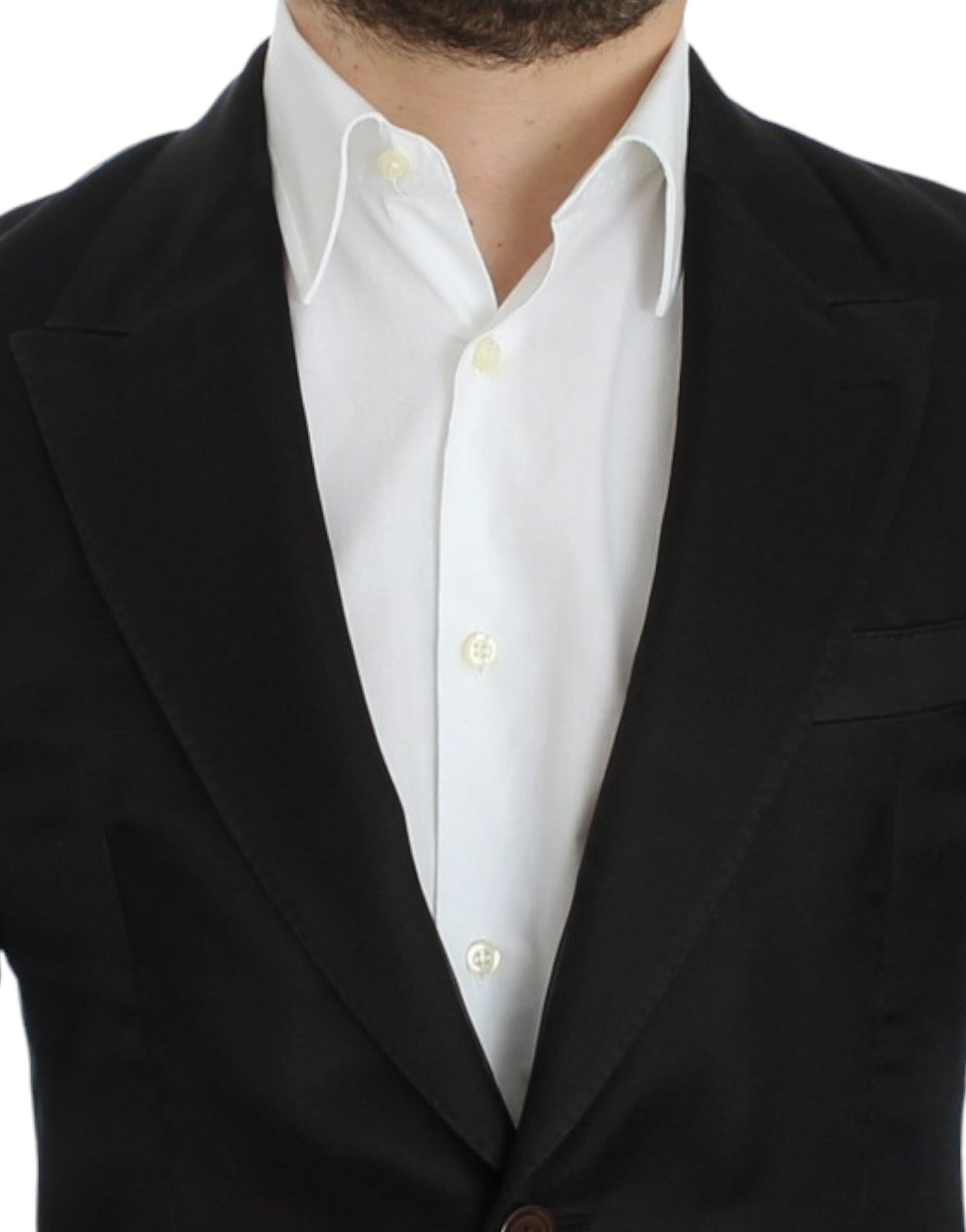 Schwarzer Blazer in schmaler Passform aus Seide
