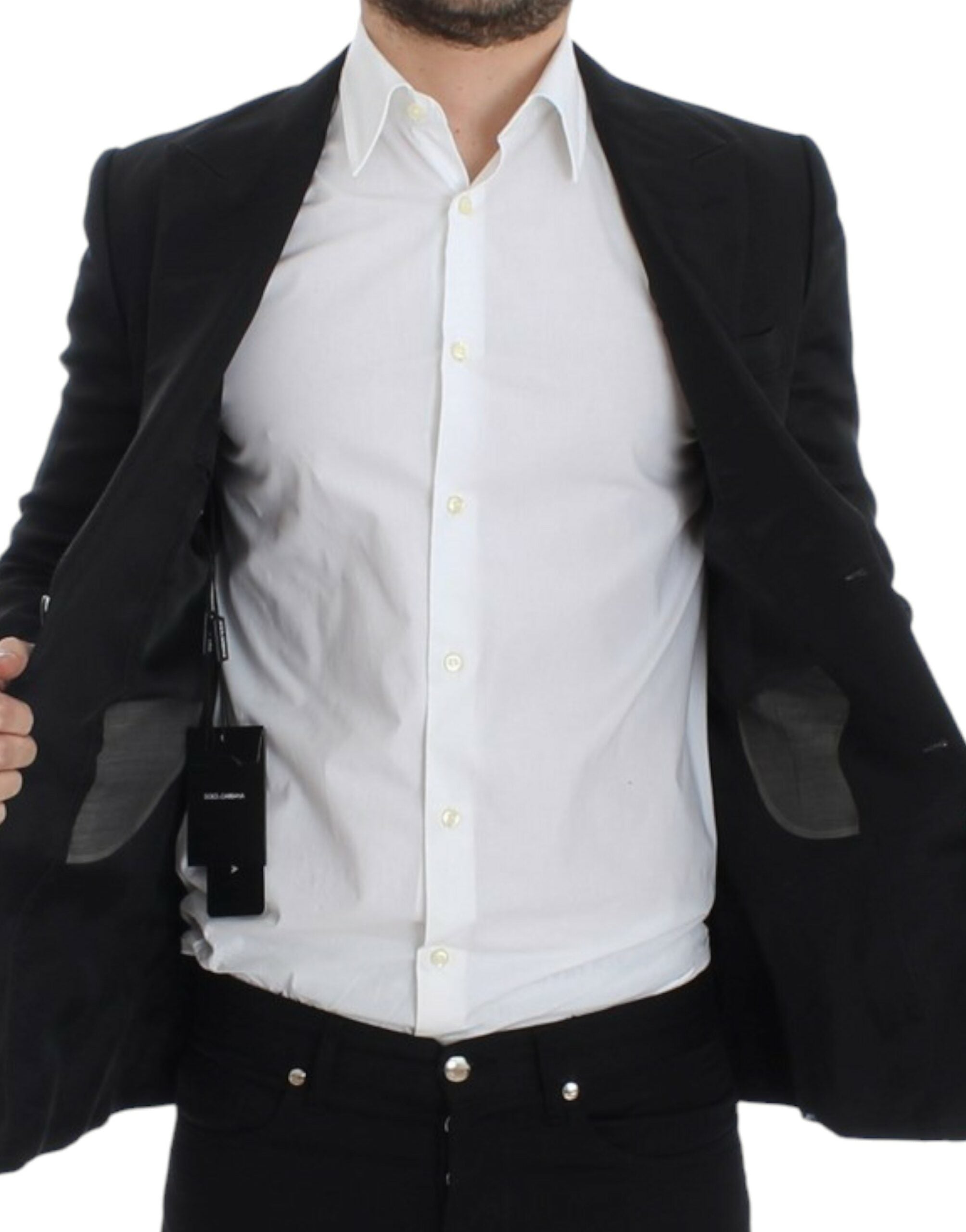 Schwarzer Blazer in schmaler Passform aus Seide