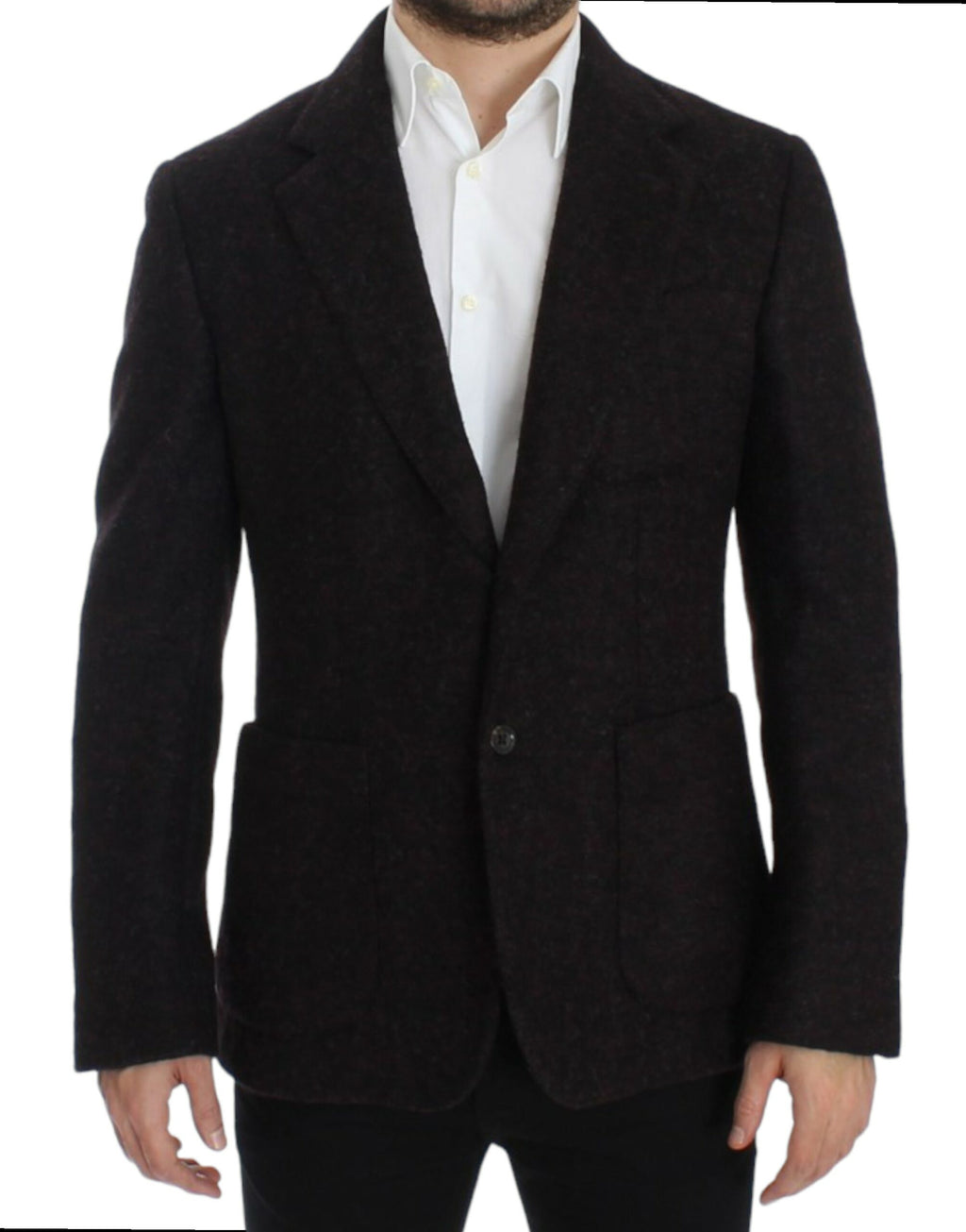 Bordeaux alpaca two-button blazer