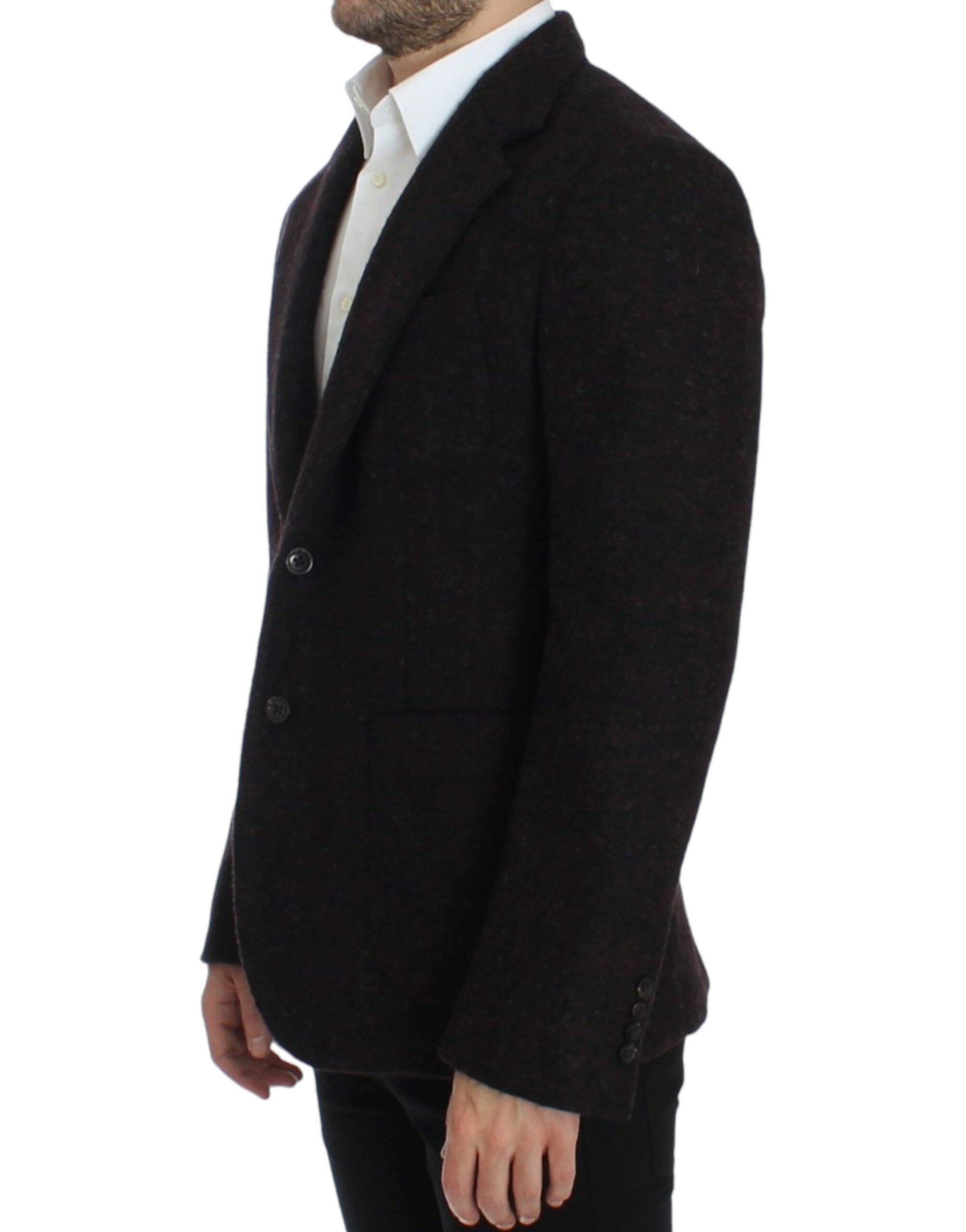 Bordeaux alpaca two-button blazer