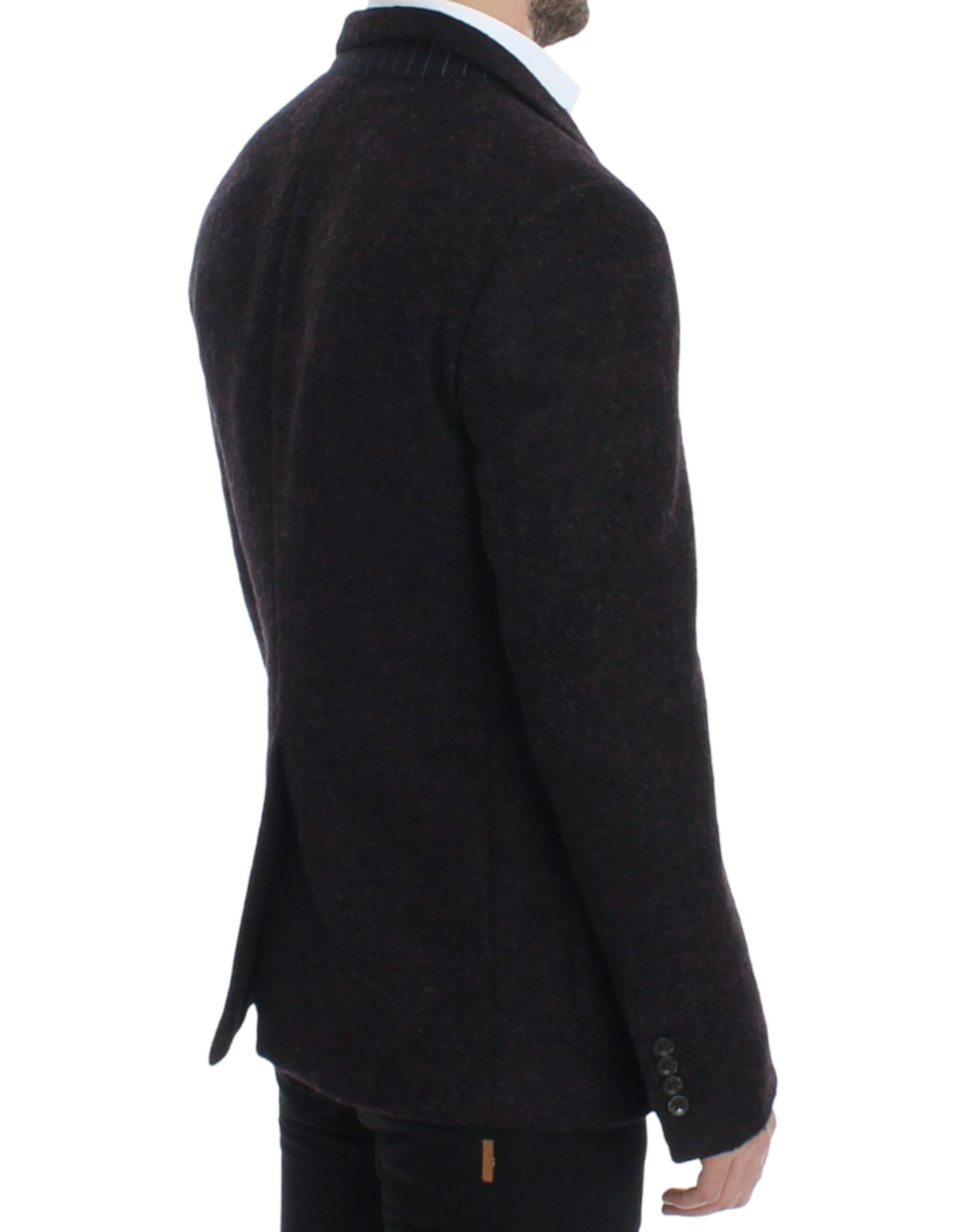 Bordeaux alpaca two-button blazer