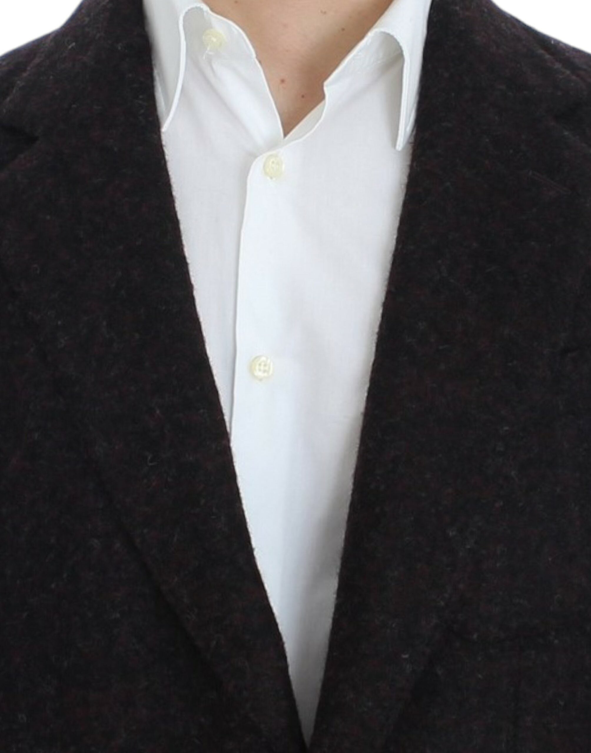 Bordeaux alpaca two-button blazer