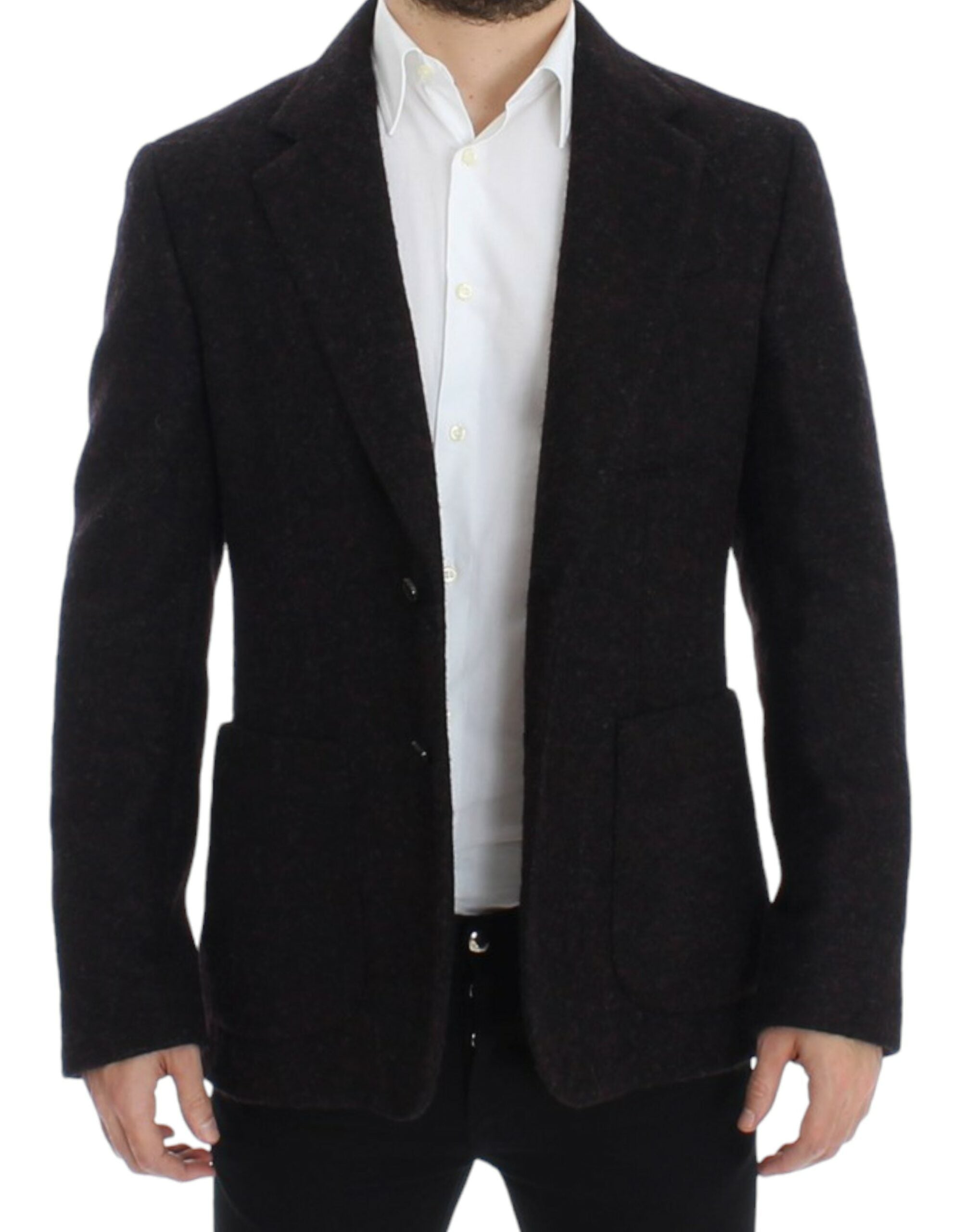 Bordeaux alpaca two-button blazer