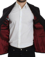 Bordeaux alpaca two-button blazer